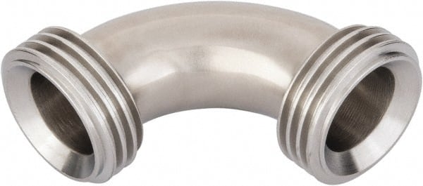 VNE - 1", Bevel Seat Style, Sanitary Stainless Steel Pipe 90° Elbow - Threaded Ends Connection, Grade 304 - Exact Tooling