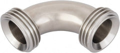 VNE - 1", Bevel Seat Style, Sanitary Stainless Steel Pipe 90° Elbow - Threaded Ends Connection, Grade 304 - Exact Tooling