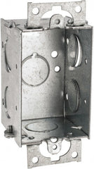 Cooper Crouse-Hinds - 1 Gang, (7) 1/2" Knockouts, Steel Rectangle Switch Box - 3" Overall Height x 2" Overall Width x 2" Overall Depth - Exact Tooling