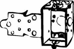 Cooper Crouse-Hinds - 1 Gang, (9) 1/2" Knockouts, Steel Rectangle Switch Box - 3" Overall Height x 2" Overall Width x 2-1/2" Overall Depth - Exact Tooling