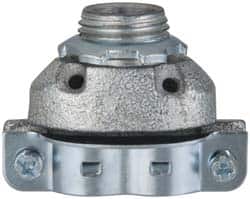 Cooper Crouse-Hinds - 3/8" Trade, Malleable Iron Threaded Angled FMC Conduit Connector - Noninsulated - Exact Tooling