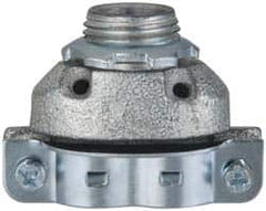 Cooper Crouse-Hinds - 3/8" Trade, Malleable Iron Threaded Angled FMC Conduit Connector - Noninsulated - Exact Tooling