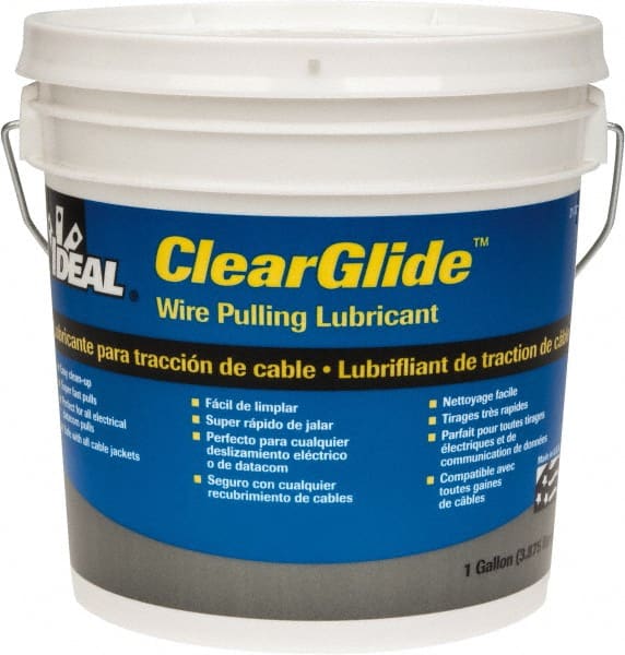 Ideal - 1 Gallon Pail, Clear Wire Pulling Lubricant Gel - 30 to 180°F, RoHS Compliant, UL Listed - Exact Tooling