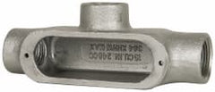 Cooper Crouse-Hinds - Form 5, T Body, 1" Trade, Rigid Malleable Iron Conduit Body - Oval, 7.05" OAL, 15 cc Capacity, Gray - Exact Tooling