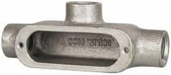 Cooper Crouse-Hinds - Form 5, T Body, 1/2" Trade, Rigid Malleable Iron Conduit Body - Oval, 5.38" OAL, 6 cc Capacity, Gray - Exact Tooling