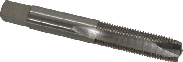 Interstate - 3/8-24 UNF, 3 Flute, Bright Finish, High Speed Steel Spiral Point Tap - Plug Chamfer, Right Hand Thread, 2-15/16" OAL - Exact Tooling