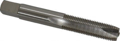 Interstate - 3/8-24 UNF, 3 Flute, Bright Finish, High Speed Steel Spiral Point Tap - Plug Chamfer, Right Hand Thread, 2-15/16" OAL - Exact Tooling