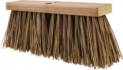 Rubbermaid - 16" Rough Surface Palmyra Push Broom - 6" Bristle Length, Wood Block, Tapered Handle Connection, Handle Sold Separately - Exact Tooling