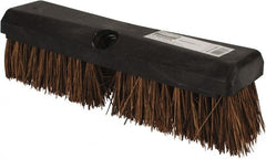 Rubbermaid - 2" Bristle Length, Palmyra Scrub Brush - 10" OAL, Tapered Handle, Brown, Plastic Block - Exact Tooling