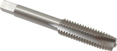 Interstate - 7/16-14 UNC, 3 Flute, Bright Finish, High Speed Steel Spiral Point Tap - Plug Chamfer, Right Hand Thread, 3-5/32" OAL - Exact Tooling