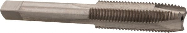 Interstate - 7/16-20 UNF, 3 Flute, Bright Finish, High Speed Steel Spiral Point Tap - Plug Chamfer, Right Hand Thread, 3-5/32" OAL - Exact Tooling