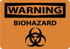 NMC - "Warning - Biohazard", 10" Long x 14" Wide, Aluminum Safety Sign - Rectangle, 0.04" Thick, Use for Hazardous Materials - Exact Tooling