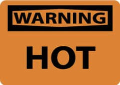 NMC - "Warning - Hot", 10" Long x 14" Wide, Rigid Plastic Safety Sign - Rectangle, 0.05" Thick, Use for Accident Prevention - Exact Tooling