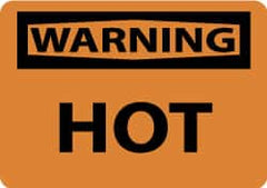 NMC - "Warning - Hot", 10" Long x 14" Wide, Aluminum Safety Sign - Rectangle, 0.04" Thick, Use for Accident Prevention - Exact Tooling
