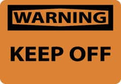 NMC - "Warning - Keep Off", 10" Long x 14" Wide, Rigid Plastic Safety Sign - Rectangle, 0.05" Thick, Use for Security & Admittance - Exact Tooling