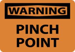 NMC - "Warning - Pinch Point", 10" Long x 14" Wide, Aluminum Safety Sign - Rectangle, 0.04" Thick, Use for Accident Prevention - Exact Tooling