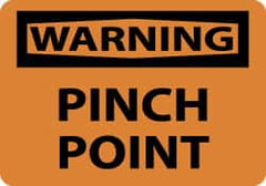 NMC - "Warning - Pinch Point", 10" Long x 14" Wide, Aluminum Safety Sign - Rectangle, 0.04" Thick, Use for Accident Prevention - Exact Tooling