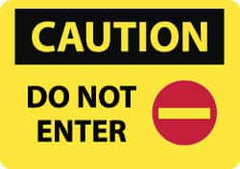 NMC - "Caution - Do Not Enter", 14" Long x 20" Wide, Rigid Plastic Safety Sign - Rectangle, 0.05" Thick, Use for Security & Admittance - Exact Tooling