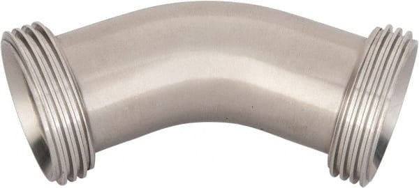 VNE - 1-1/2", Bevel Seat Style, Sanitary Stainless Steel Pipe 45° Elbow - Threaded Ends Connection, Grade 316/316L - Exact Tooling