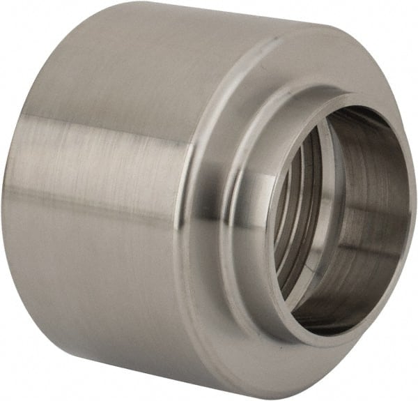 VNE - 1-1/4", Weld Style, Sanitary Stainless Steel Pipe Adapter - FNPT x Butt Weld Connection, Grade 316L - Exact Tooling