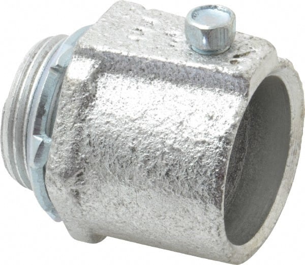 Cooper Crouse-Hinds - 1" Trade, Malleable Iron Set Screw Straight Rigid/Intermediate (IMC) Conduit Connector - Noninsulated - Exact Tooling