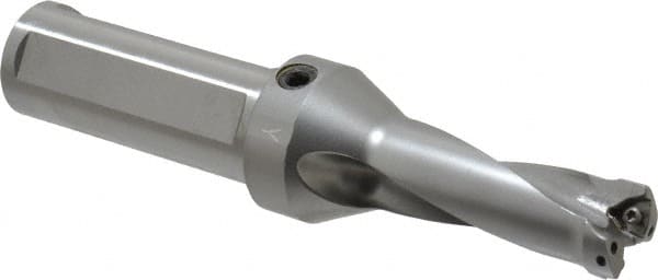 Kennametal - 63.5mm Max Drill Depth, 2.5xD, 1-1/8" Diam, Indexable Insert Drill - 2 Inserts, 1-1/4" Shank Diam, Straight Shank - Exact Tooling