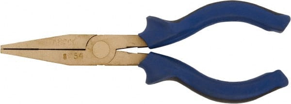 Ampco - 6-1/4" OAL, 0.55" Jaw Length, Nonsparking Pliers - Flat Nose Jaw - Exact Tooling