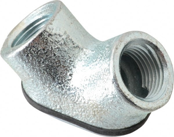 Cooper Crouse-Hinds - 1/2" Trade, Malleable Iron Threaded Angled Rigid/Intermediate (IMC) Conduit Elbow - Insulated - Exact Tooling