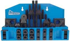 Gibraltar - 52 Piece Fixturing Step Block & Clamp Set with 1" Step Block, 3/4" T-Slot, 5/8-11 Stud Thread - 1-1/4" Nut Width, 3, 4, 5, 6, 7 & 8" Stud Lengths - Exact Tooling