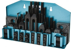 Gibraltar - 52 Piece Fixturing Step Block & Clamp Set with 25mm Step Block, 14mm T-Slot, M12x1.75 Stud Thread - 22mm Nut Width, 80, 110, 125, 150, 175 & 200mm Stud Lengths - Exact Tooling
