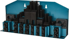Gibraltar - 52 Piece Fixturing Step Block & Clamp Set with 25mm Step Block, 18mm T-Slot, M16x2.0 Stud Thread - 29mm Nut Width, 80, 110, 125, 150, 175 & 200mm Stud Lengths - Exact Tooling