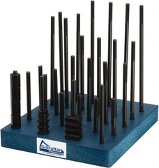 Gibraltar - 38 Piece, 5/16-18 Stud, 3/8" T Slot, T Nut & Stud Kit - 5/8" T-Slot Nut Width, 3, 4, 5, 6, 7, 8" Stud Lengths - Exact Tooling