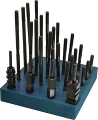 Gibraltar - 38 Piece, 3/8-16 Stud, 1/2" T Slot, T Nut & Stud Kit - 7/8" T-Slot Nut Width, 3, 4, 5, 6, 7, 8" Stud Lengths - Exact Tooling