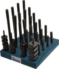 Gibraltar - 38 Piece, 1/2-13 Stud, 11/16" T Slot, T Nut & Stud Kit - 1-1/8" T-Slot Nut Width, 3, 4, 5, 6, 7, 8" Stud Lengths - Exact Tooling