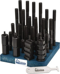 Gibraltar - 38 Piece, 5/8-11 Stud, 11/16" T Slot, T Nut & Stud Kit - 1-1/8" T-Slot Nut Width, 3, 4, 5, 6, 7, 8" Stud Lengths - Exact Tooling