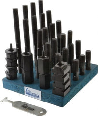 Gibraltar - 38 Piece, 5/8-11 Stud, 3/4" T Slot, T Nut & Stud Kit - 1-1/4" T-Slot Nut Width, 3, 4, 5, 6, 7, 8" Stud Lengths - Exact Tooling