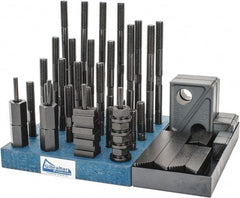 Gibraltar - 50 Piece Fixturing Step Block & Clamp Set with 1" Step Block, 5/8" T-Slot, 1/2-13 Stud Thread - 1" Nut Width, 3, 4, 5, 6, 7 & 8" Stud Lengths - Exact Tooling