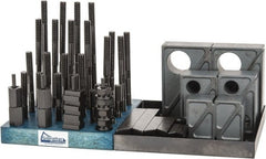 Gibraltar - 50 Piece Fixturing Step Block & Clamp Set with 1-1/2" Step Block, 5/8" T-Slot, 1/2-13 Stud Thread - 1" Nut Width, 3, 4, 5, 6, 7 & 8" Stud Lengths - Exact Tooling