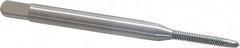 Made in USA - #2-56 UNC, 2 Flute, Chrome Finish, High Speed Steel Spiral Point Tap - Plug Chamfer, Right Hand Thread, 1-3/4" OAL, 7/16" Thread Length, 0.141" Shank Diam, 2B Class of Fit - Exact Tooling