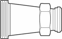 VNE - 2 x 1" Bevel Seat Style Sanitary Stainless Steel Pipe Concentric Reducer - Exact Tooling