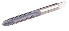 Made in USA - M16x1.50 Metric Fine, 3 Flute, Chrome Finish, High Speed Steel Spiral Point Tap - Plug Chamfer, Right Hand Thread, 3-13/16" OAL, 1-13/16" Thread Length, 0.48" Shank Diam - Exact Tooling
