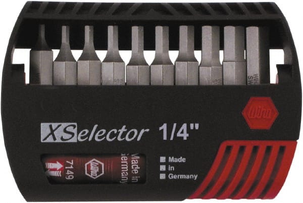 Wiha - 10 Piece Hex Drive Bit Set - Hex Point - Exact Tooling
