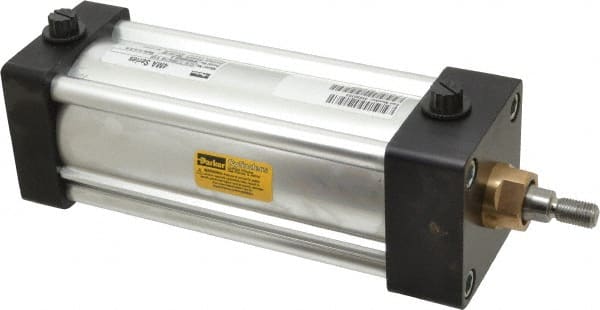 Parker - 5" Stroke x 2-1/2" Bore Double Acting Air Cylinder - 3/8 Port, 7/16-20 Rod Thread, 250 Max psi, -10 to 165°F - Exact Tooling