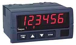 Simpson Electric - 4 Digit Red LED Display Counter - 3.62 Inch Wide, x 1.77 Inch High, 120 VAC, 30 VDC Voltage, 1/8 Inch Base, Digital Frequancy Counter - Exact Tooling