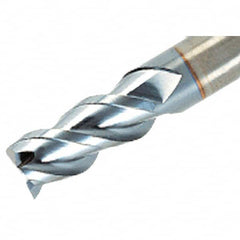 Iscar - 5/8", 1-1/4" LOC, 5/8" Shank Diam, 3-1/2" OAL, 3 Flute, Solid Carbide Square End Mill - Single End, TiAlN Finish, Spiral Flute, 45° Helix, Centercutting, Right Hand Cut, Right Hand Flute - Exact Tooling