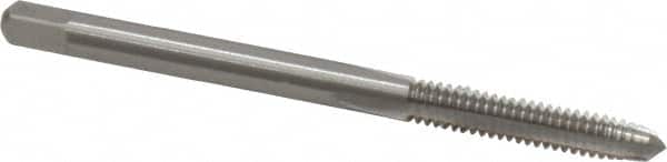 Interstate - #6-36 UNS 3B 3 Flute Bright Finish High Speed Steel Straight Flute Standard Hand Tap - Plug, Right Hand Thread, 2" OAL, H2 Limit, Oversize - Exact Tooling