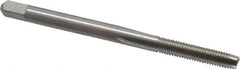 Interstate - #6-48 UNS 3 Flute Bright Finish High Speed Steel Straight Flute Standard Hand Tap - Bottoming, Right Hand Thread, 2" OAL, H2 Limit, Oversize - Exact Tooling
