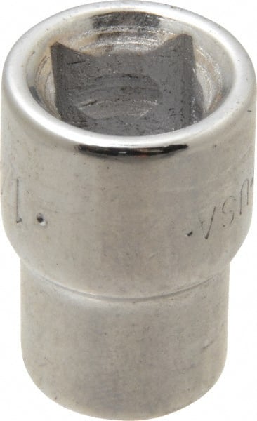 SK - 3/8" Drive, 1/4" Socket, Female Pipe Plug Socket - 4 Points, 1" OAL - Exact Tooling