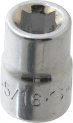 SK - 3/8" Drive, 5/16" Socket, Female Pipe Plug Socket - 4 Points, 1" OAL - Exact Tooling
