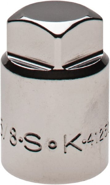 SK - 1/2" Drive, 5/8" Socket, Male Pipe Plug Socket - 4 Points, 1-3/8" OAL - Exact Tooling